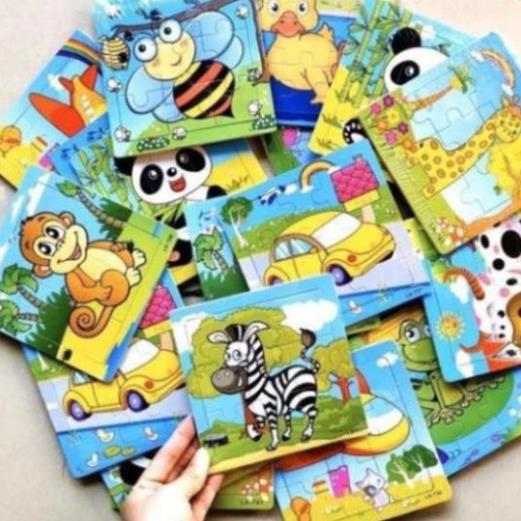 COMBO 10 tranh ghép hình thông minh 9 mảnh cho bé trai, bé gái Đồ chơi xếp hình