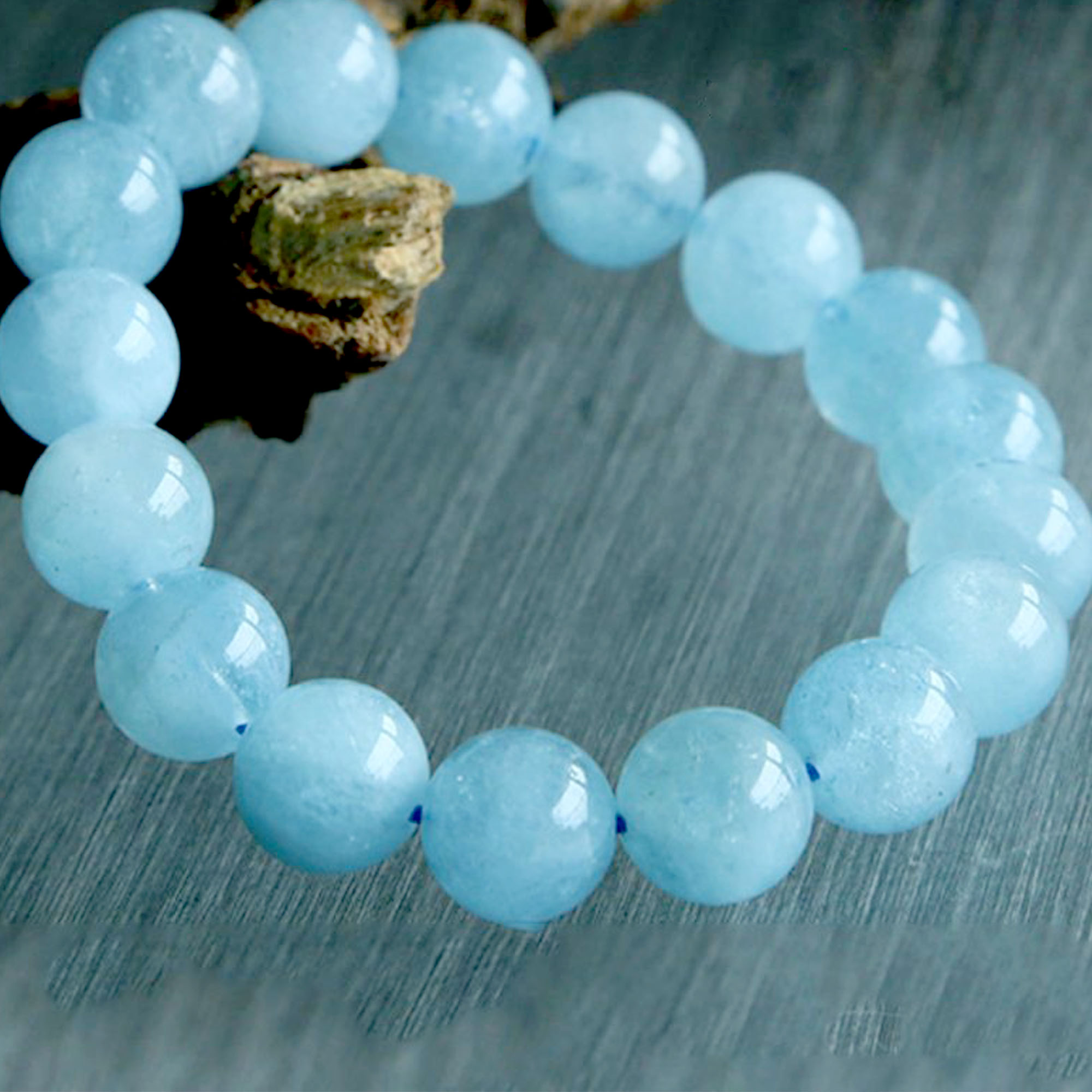 Vòng Tay Đá Aquamarine Xanh Nước Biển - Nhẹ Nhàng - Trẻ Trung - Hợp Mệnh Thủy, Mộc