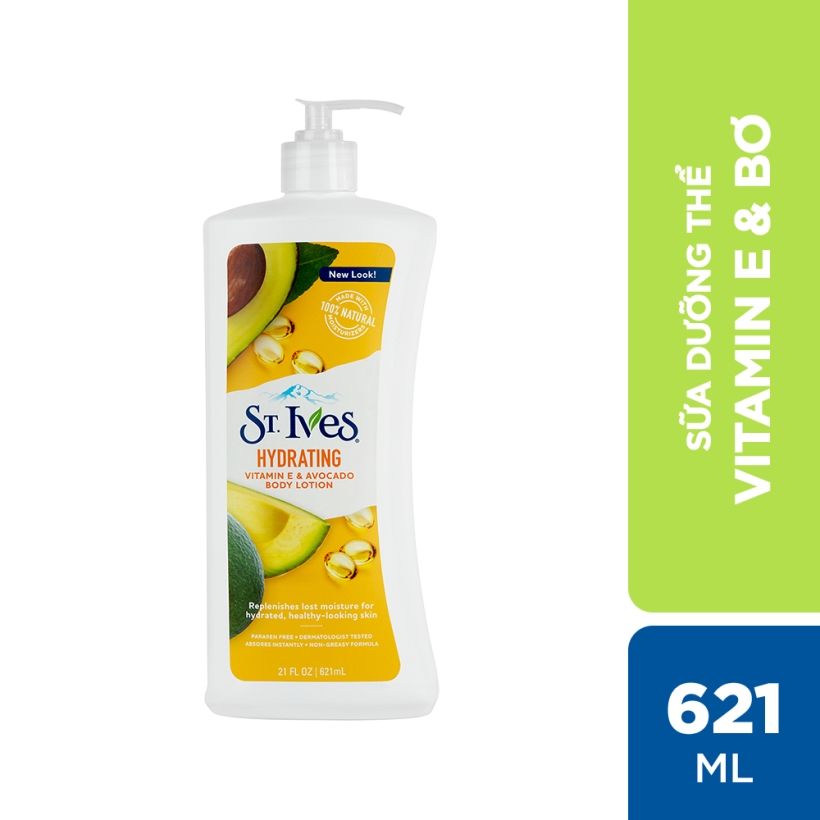 Combo 3 chai Sữa dưỡng thể ST.IVES Vitamin E và Bơ 621ml