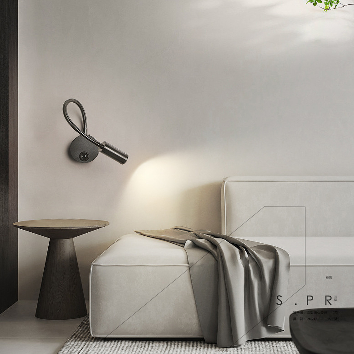 Đèn đọc sách đầu giường LED 3W, Loại gắn tường, Ánh sáng chiếu rọi điểm