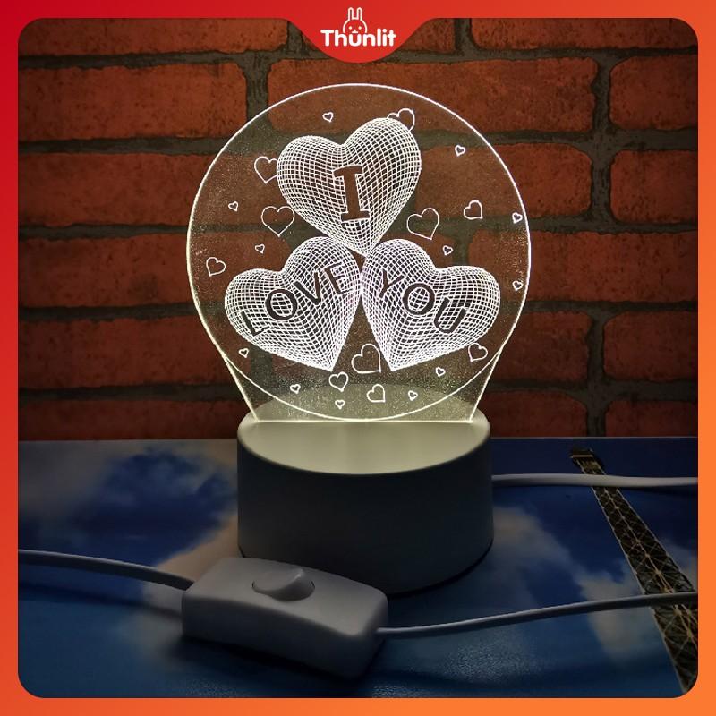 Thunlit 3D Night Light USB Plug-in Warm Light Valentine's Day Gift