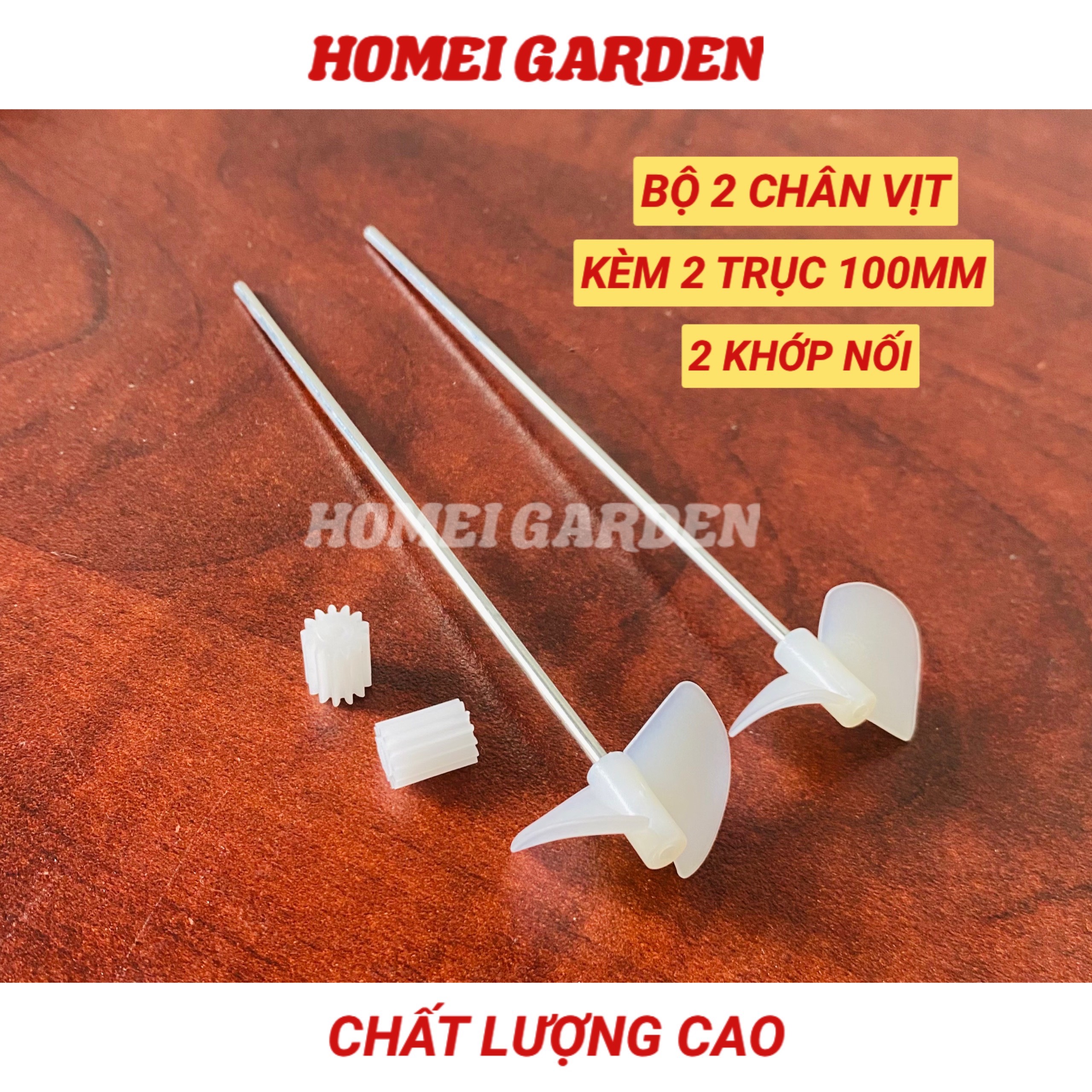 Bộ 2 chân vịt nhựa 2 cánh 26mm kèm 2 trục 2mm 2 khớp nối nhựa chế thuyền DIY - D0165