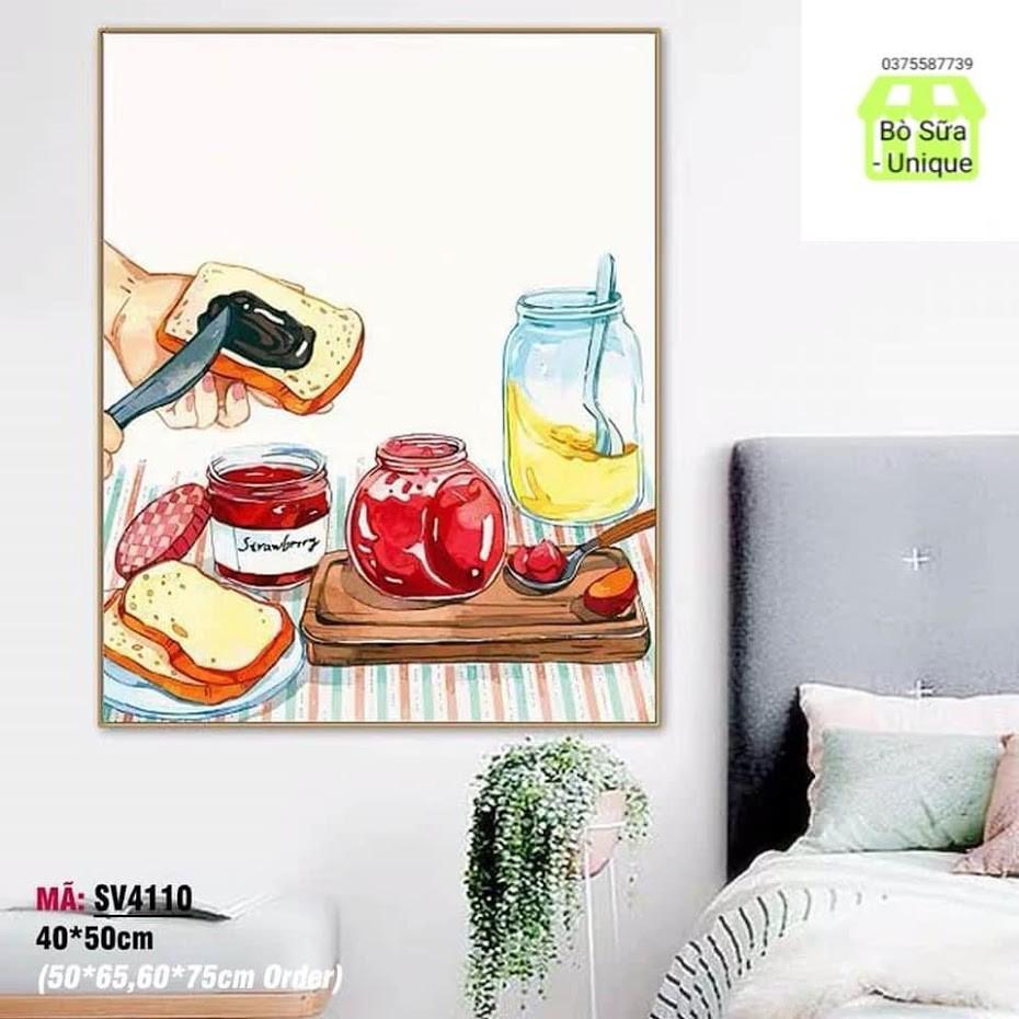 Tranh sơn dầu số hóa Thanh Lý giá size 40x50 đã căng khung và đầy đủ phụ kiện