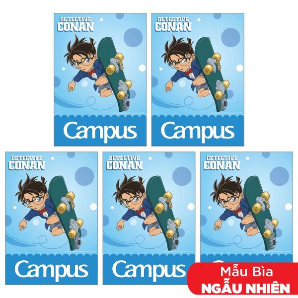 Combo 5 Tập Conan Skateboard - B5 4 Ô Ly 80 Trang ĐL 100g/m2 - Campus NB-BCNS80 (Mẫu Màu Giao Ngẫu Nhiên)
