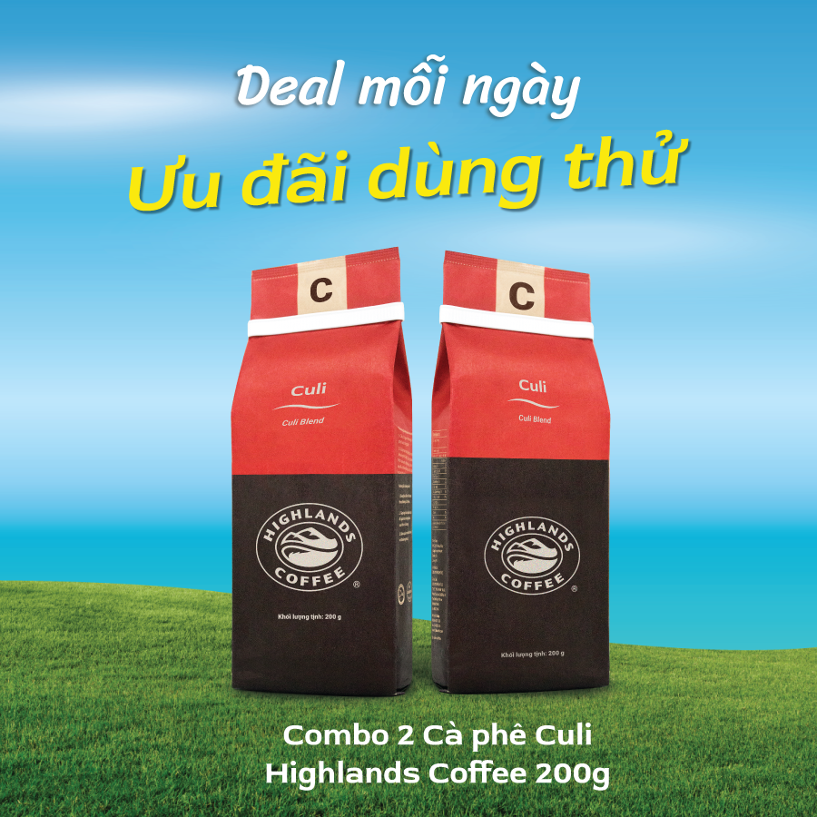 Combo 2 Gói Cà Phê Rang Xay Culi Highlands Coffee 200G