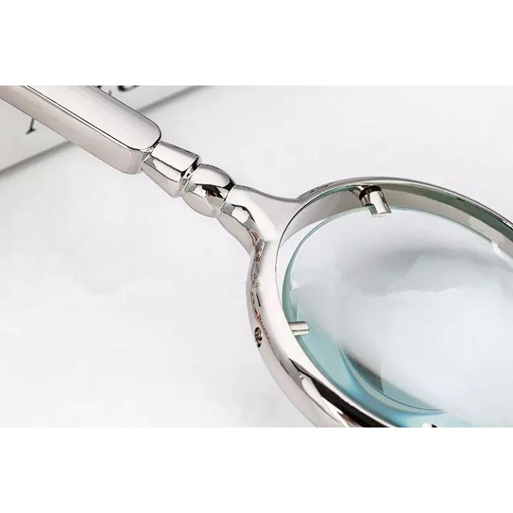 Kính Lúp Magnifier Nga 60mm | Zoom 8x, Gọng inox 304 siêu bền đẹp vàng bóng sang trọng -VT0925