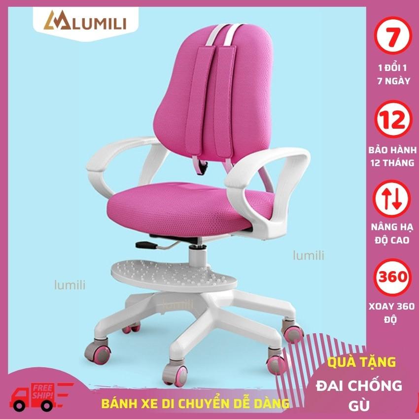 Ghế chống gù cao cấp cho bé lumili L2 ghế trẻ em nâng hạ độ cao xoay 360 độ