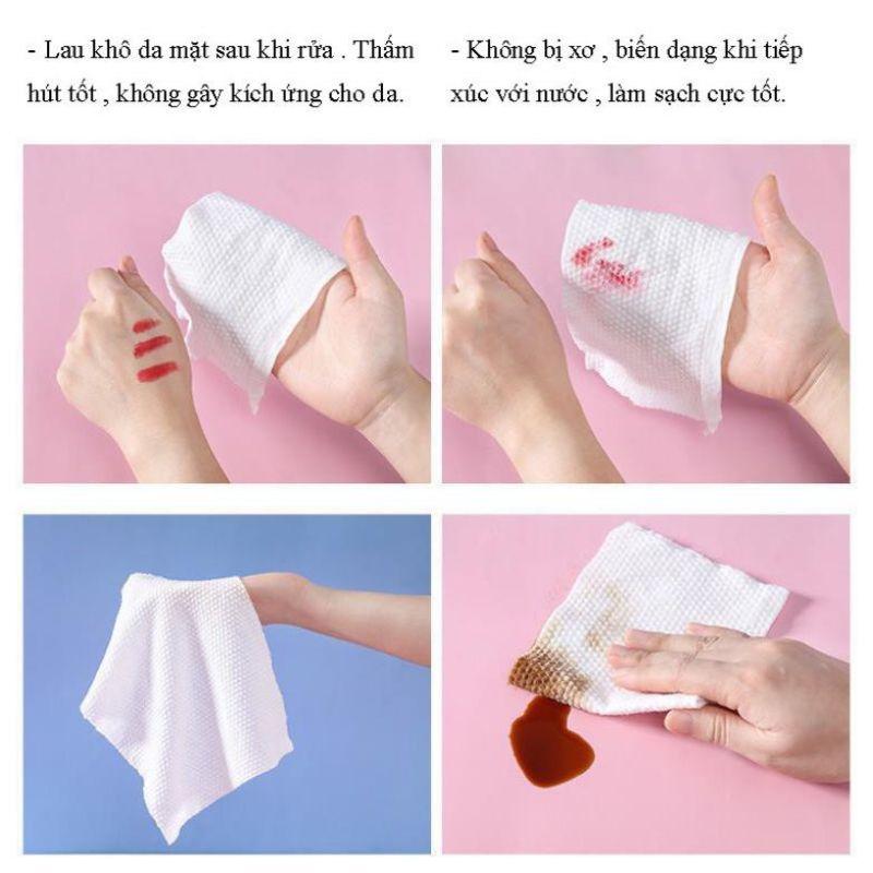 Khăn giấy lau mặt dùng 1 lần,tẩy trang chất liệu 100% bông tự nhiên cao cấp