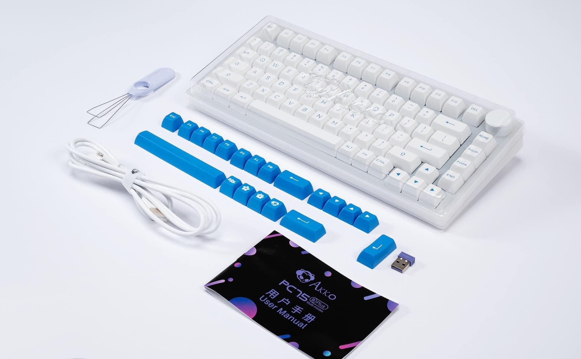 Bàn phím AKKO PC75B Plus Blue on White,"Hàng chính hãng".