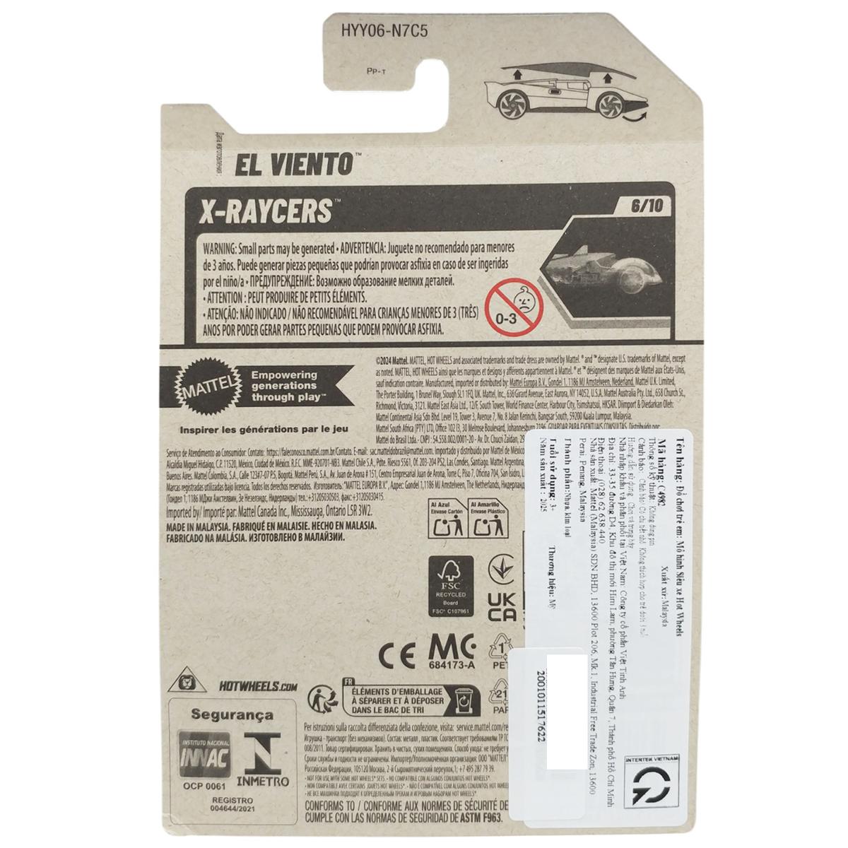 Siêu Xe Hot Wheels C4982 - 65/250 - El Viento (Mẫu Màu Giao Ngẫu Nhiên)