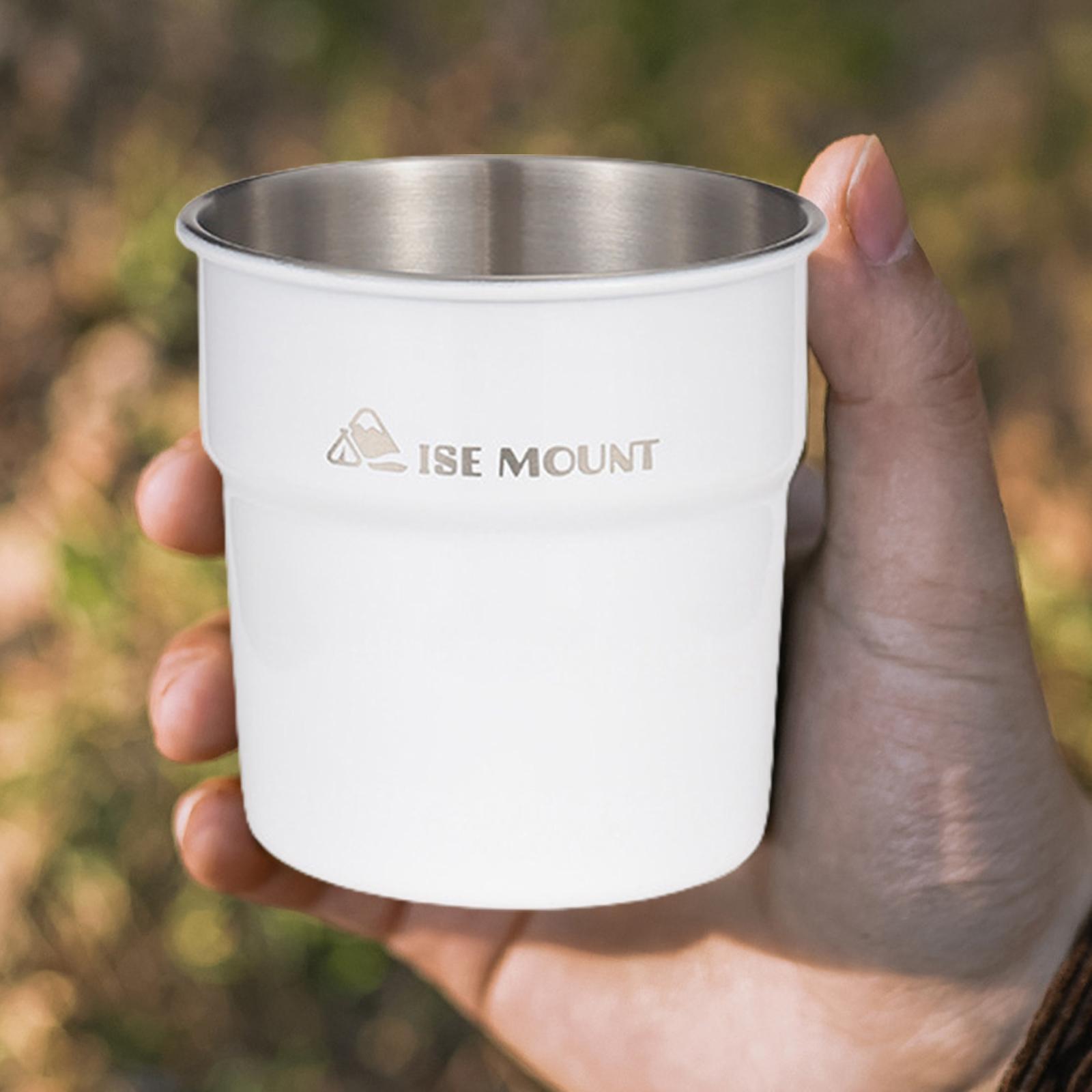 Camping Coffee Mug Stainless Steel Cup Drinking Glasses Ultralight Stackable Water Cup Travel Cup for Picnic Camping Campfire Travel Cooking