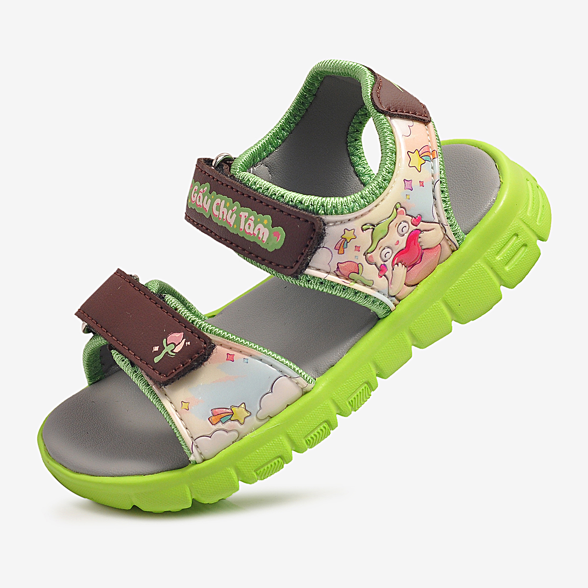 Sandal thông dụng đế Eva phun GẤU CHÚ TÂM Biti's Bé trai BEB003000XLC (Xanh lá cây)