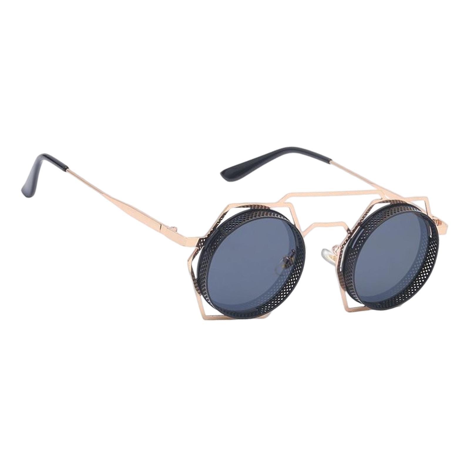 Retro Steampunk Sunglasses Gothic Eyeglasses Circle Glasses for Womens Men Adult