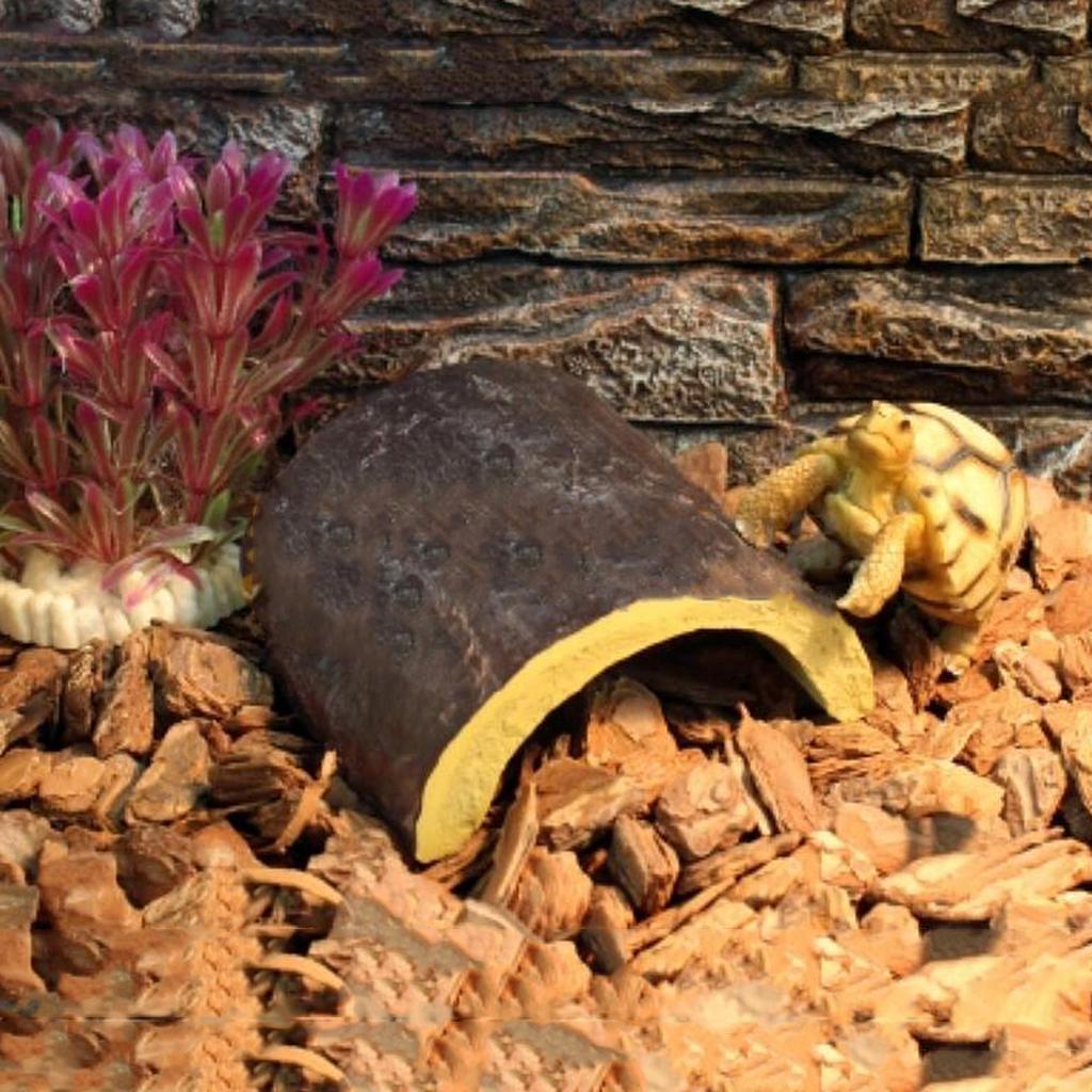 Reptile Terrarium Vivarium Hide Cave Turtle Frog Floating Platform Tree Bark