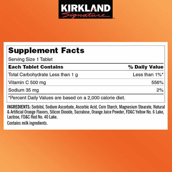 Vitamin C Kirkland Signature Mỹ Tăng cường sức đề kháng, Sáng da, làm chậm quá trình lão hóa, nhanh lành vết thương - OZ Slim Store