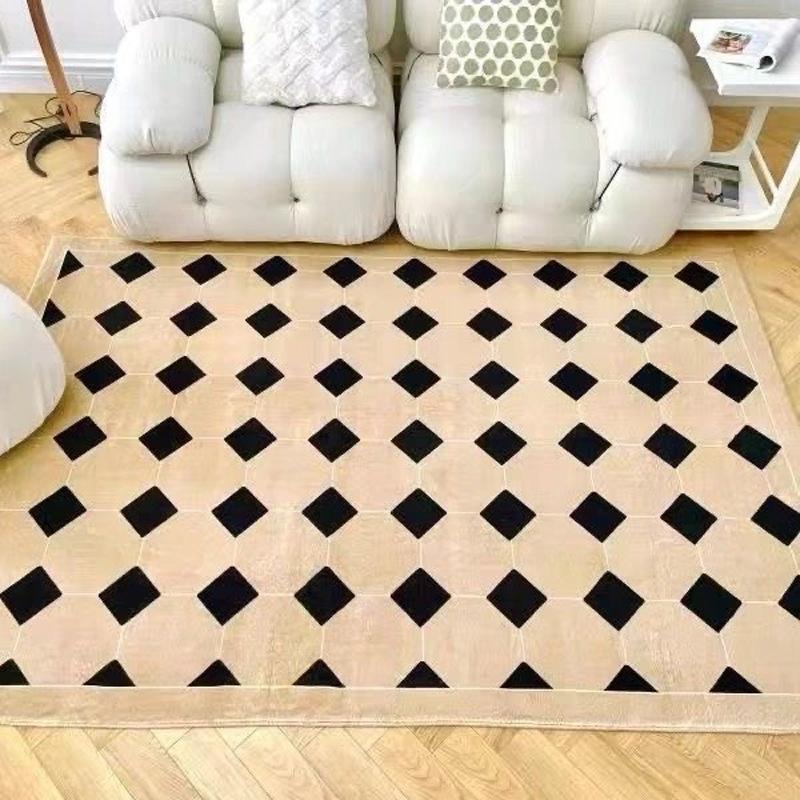 Thảm Trải Sàn Họa Tiết Caro Phong Cách Bắc Âu Hiện Đại Đơn Giản