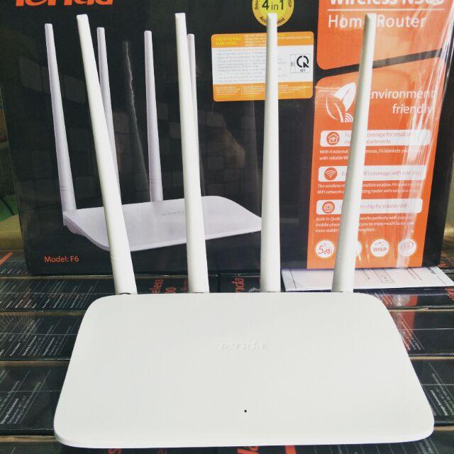 Phát Wifi Tenda F6 Chính hãng (4 anten 5dBi, 300Mbps, Repeater) - Hàng chính hãng