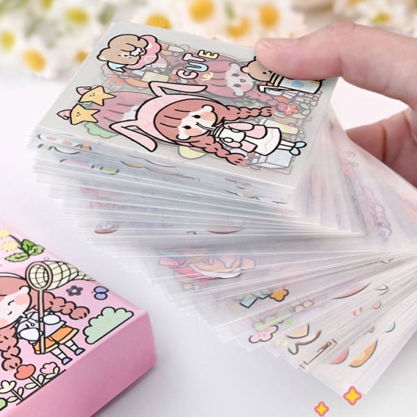 Hộp sticker 100 tấm, Hộp sticker cute washi tape dán sổ tay , Shop Tậnnn Tâm