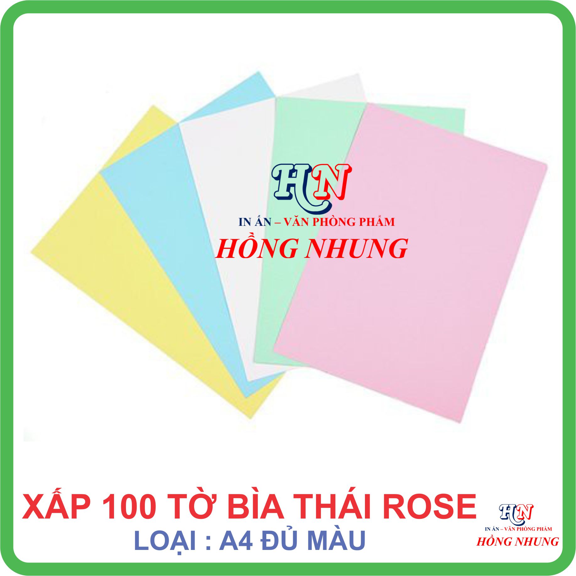 [SALE] Xấp 100 tờ Bìa Thái A4 Rose, Bìa Cứng A4, định lượng 180 gsm