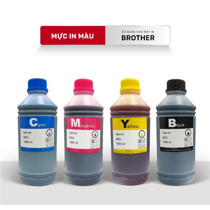 Bộ 4 CMYKb_Mực nước máy in màu cho BROTHER T300, T310,T500, T510W, T700,T710W, T810W, T910W, T4000, T4500DW-Chai 1L