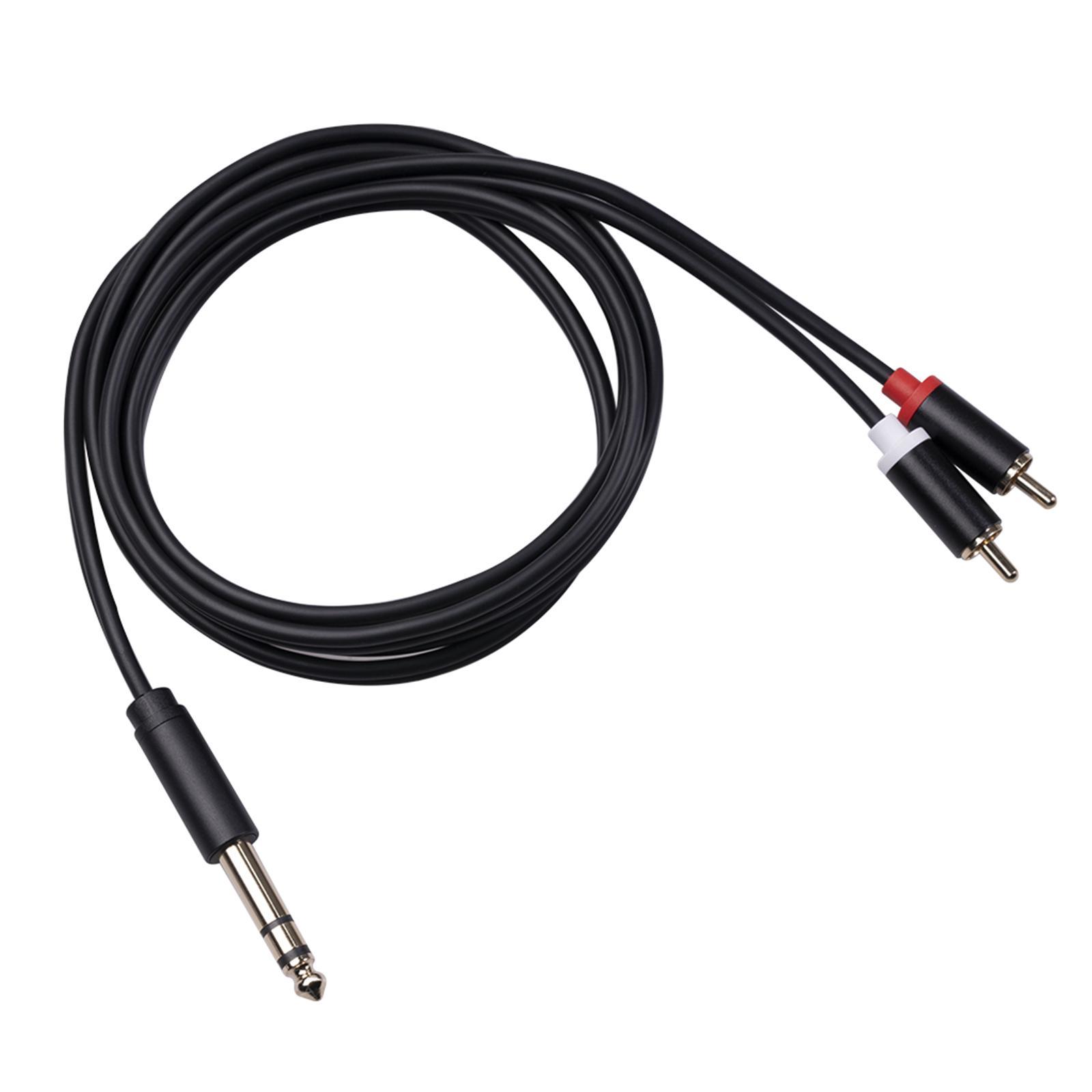 6.35 mm to 2RCA Cable, RCA Cable Gold Plated Audiowave Series 6.35mm Male to 2 RCA Male Stereo Audio Adapter Y Splitter RCA Cable