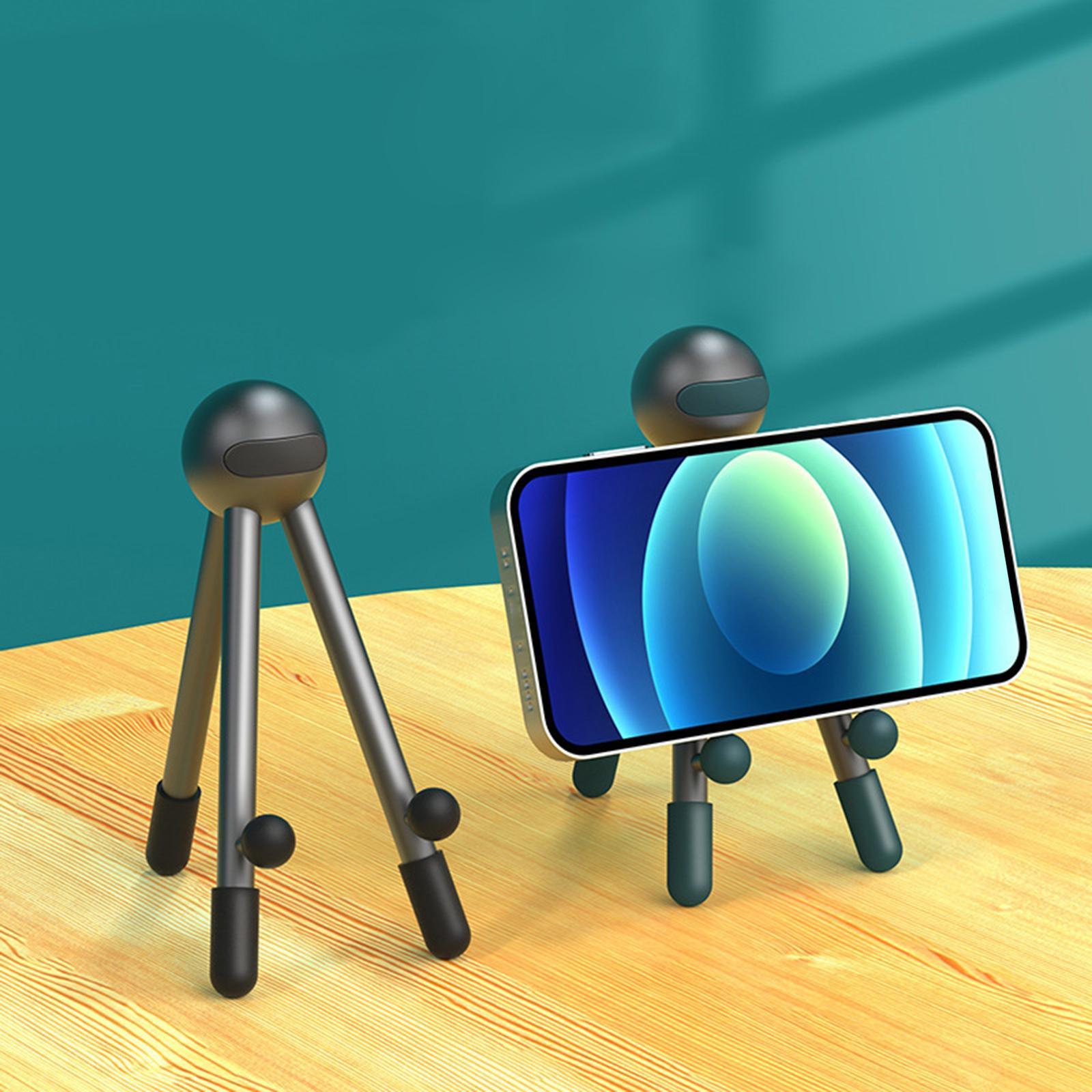 Mini Metal Phone Tripod, Cellphone Tablet Desktop Stand, Adjustable Universal 120° Rotatable Smartphone Storage Holder for 4.7-12.9 Inch Size