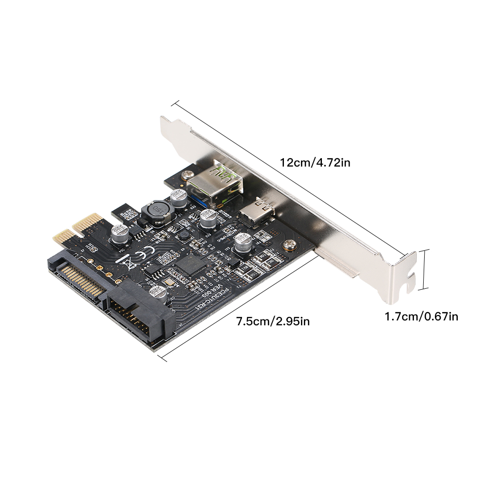 Thẻ Mở Rộng PCI-E Sang USB 3.1 Loại C Sạc Nhanh Với Thẻ Điều Hợp 19pin Gen1 5g PCI-Express