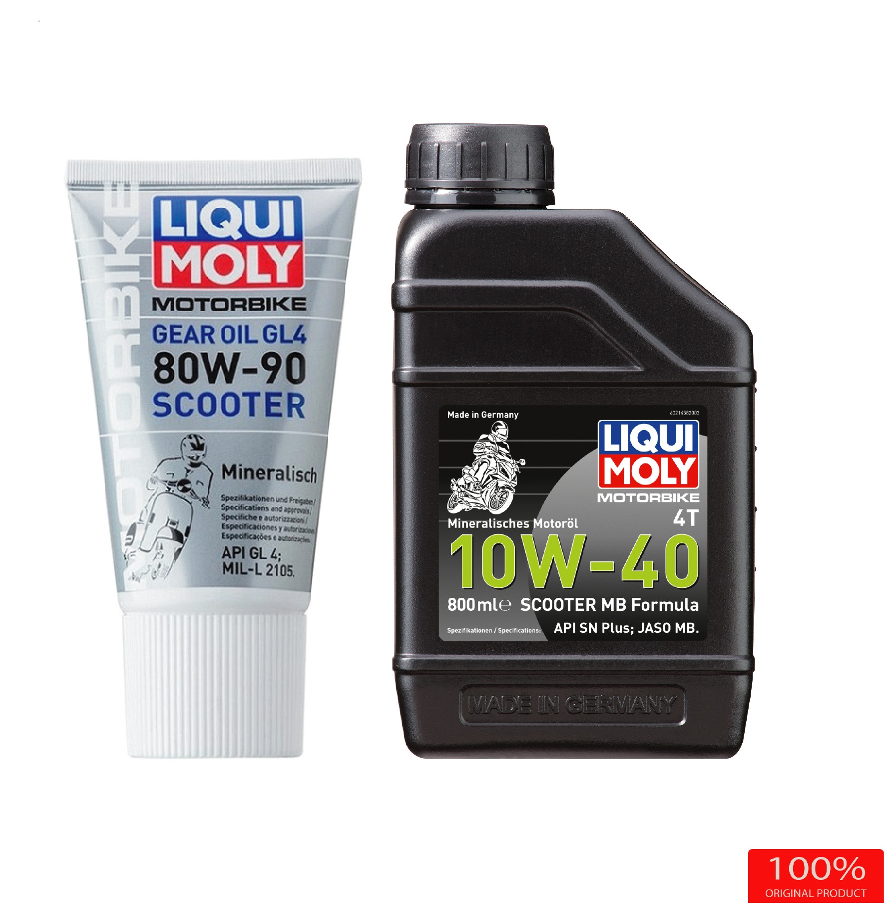 Combo Nhớt Liqui Moly 10W-40 Scooter MB Formula 800ML+ Hộp số liqui 150ML dành cho xe ga