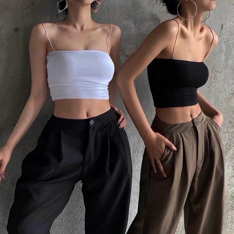 Áo Croptop hai dây không bao giờ hết hotnhẹ nhàng nhưng quyến rũ 6