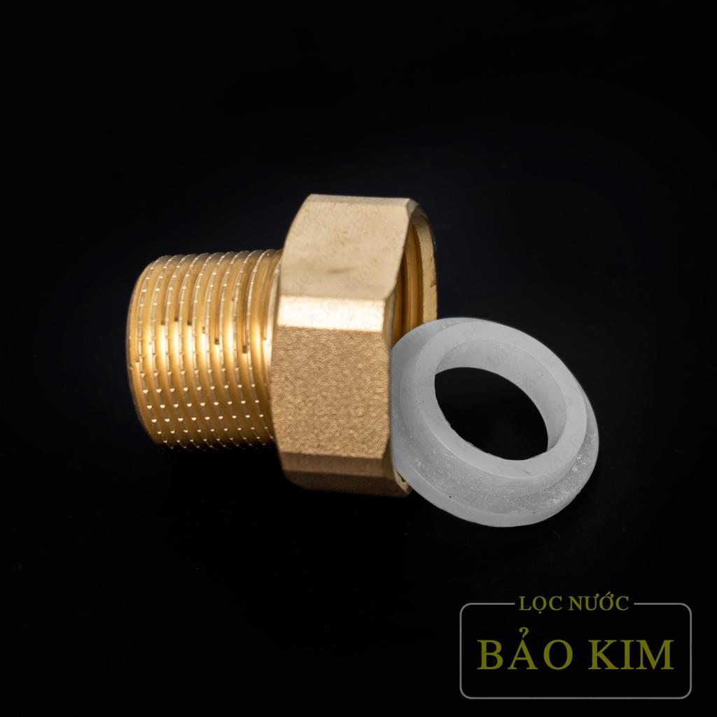 Rắc co thau, đuôi đồng hồ nước ren trong 34 ren ngoài 27 | Hàng chính hãng