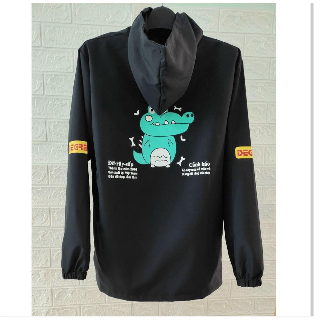 Áo khoác dù 2 lớp HOẠ TIẾT CON CÁ SẤU cute cực xinh 2021 THỜI TRANG LANA FASHION