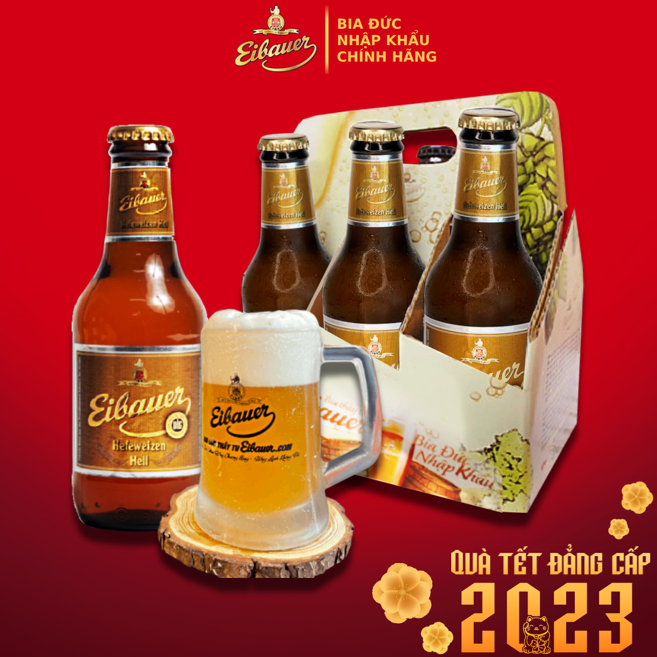 [Chính hãng] Combo Lốc 6 Chai Bia Đức Nhập Khẩu Thầy Tu Eibauer Hefeweizen- Hương  Vị Bia Mạch Nha Thơm Ngon 250ml