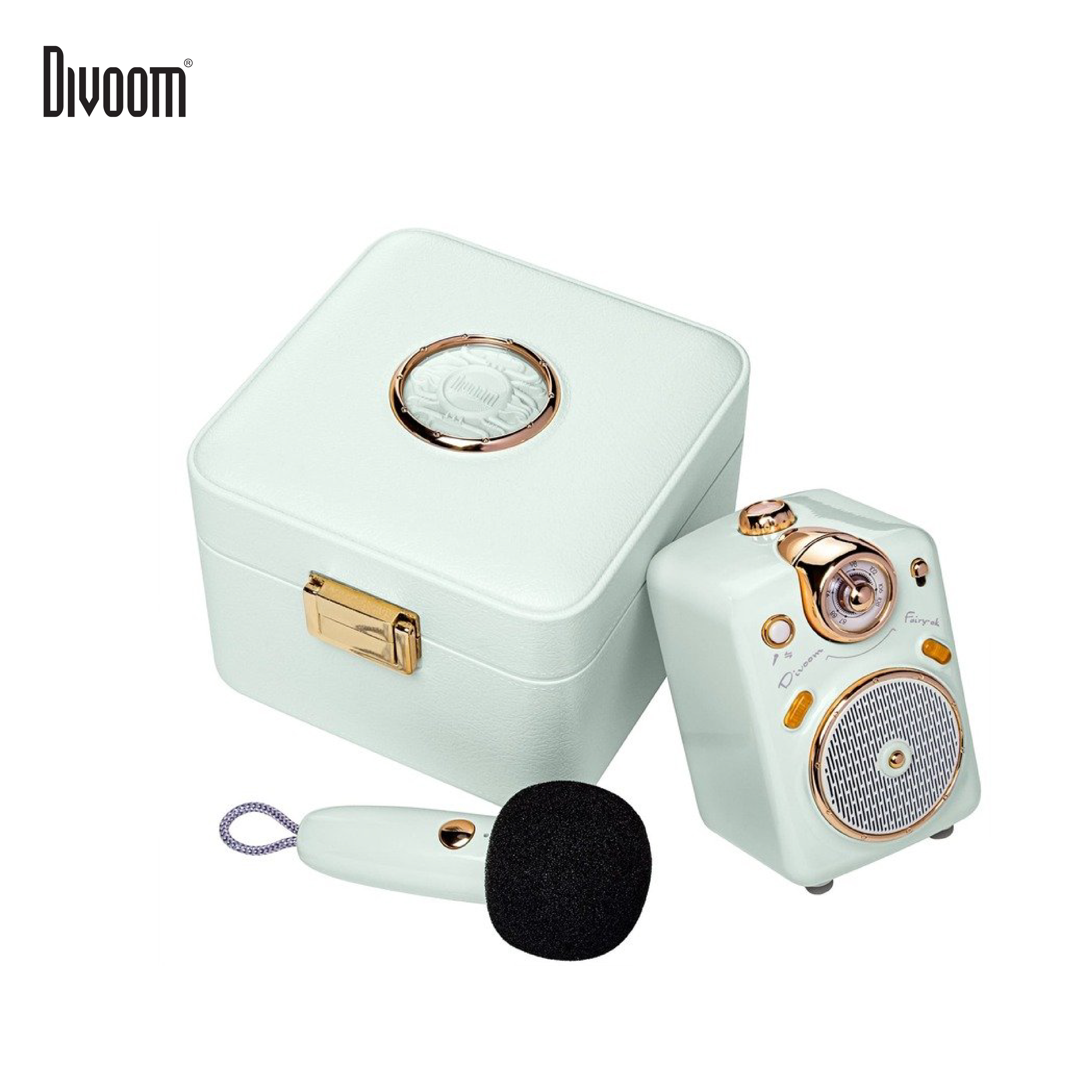 Loa Bluetooth Divoom Fairy-Ok công suất 10W kết hợp micro karaoke đa năng - Hàng chính hãng