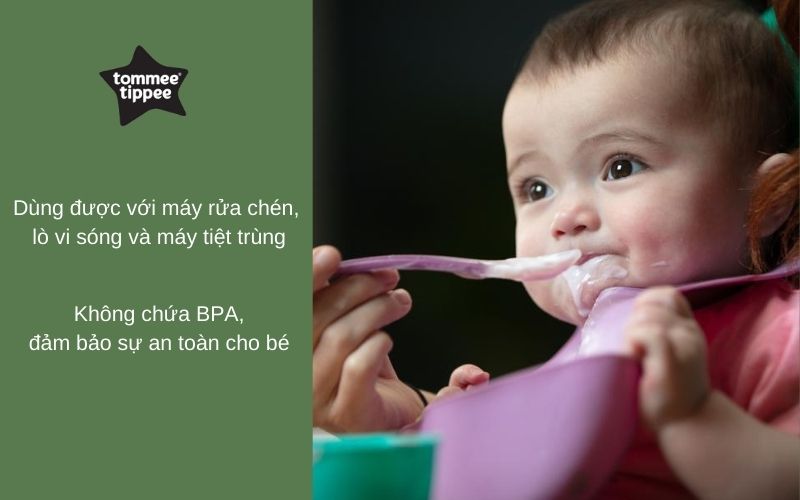 Thìa ăn dặm cán dài cho bé Tommee Tippee First Weaning từ 4 tháng (set 2 thìa)