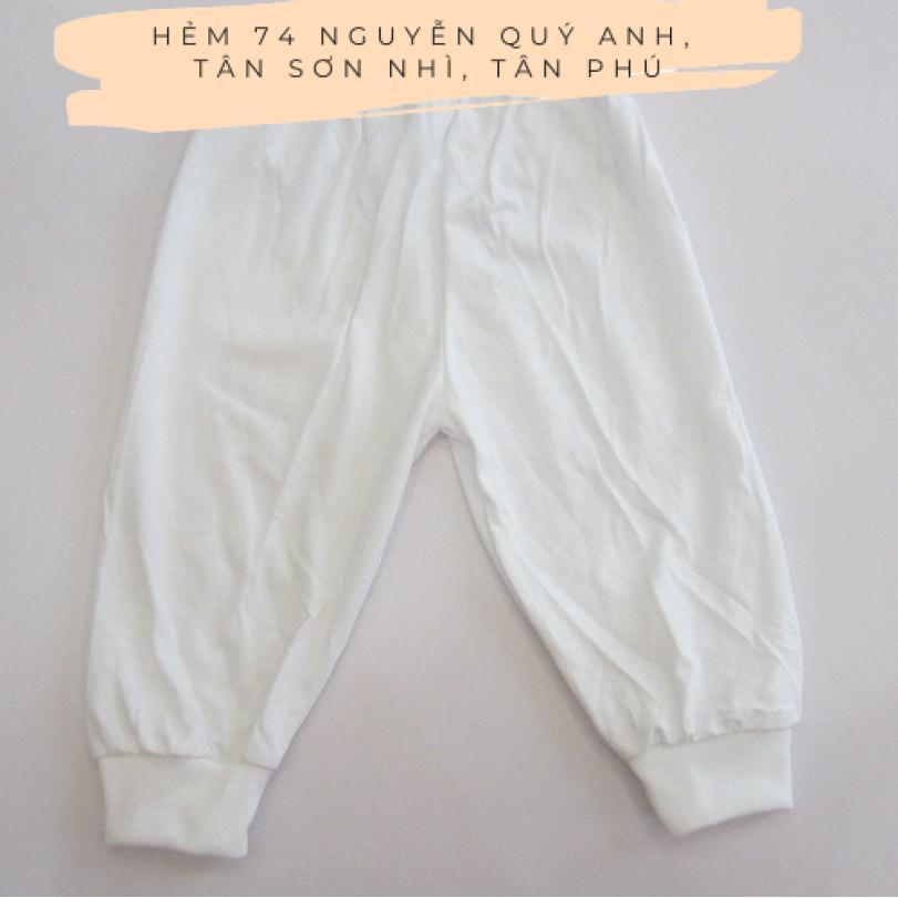 QUẦN DÀI COTTON TRẮNG BO CHO BÉ - BIBO KIM THU