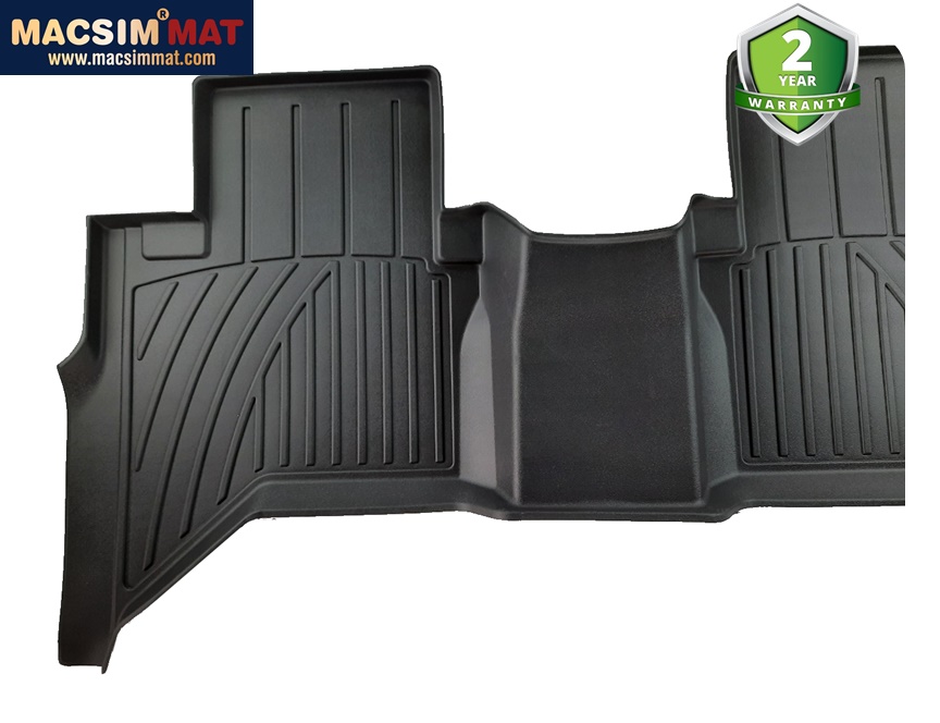 Thảm lót sàn xe ô tô dành cho Toyota Hilux 2015-đến nay Nhãn hiệu Macsim chất liệu nhựa TPV cao cấp màu đen