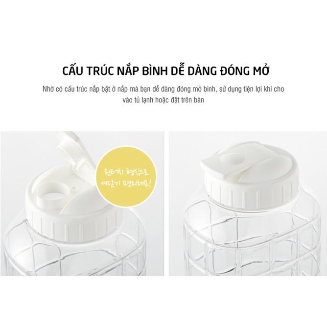 Bình đựng nước nhựa Lock&amp;Lock Chess Water Bottle 1.0L/1.5L Nắp màu trắng