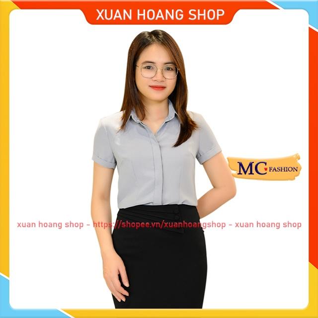 Áo Sơ Mi Nữ Công Sở Đẹp Mc Fashion Ngắn Cộc Tay, Màu Trắng, Đen, Đỏ, Hồng, Tím, Xanh Công Đoàn A688