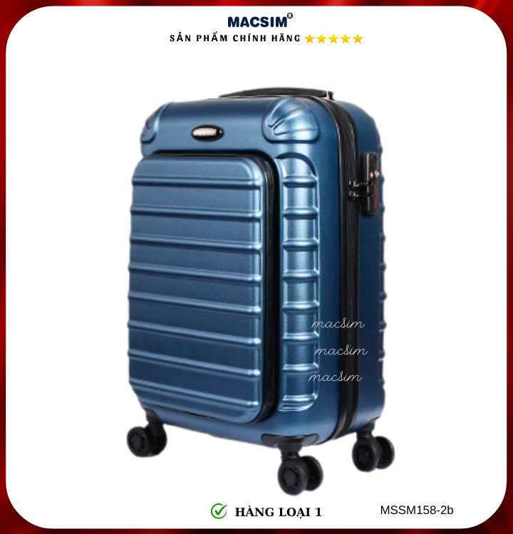 Vali cao cấp Macsim Smooire MSSM158-2b cỡ 20 inch màu (shiny blue) - Hàng loại 1
