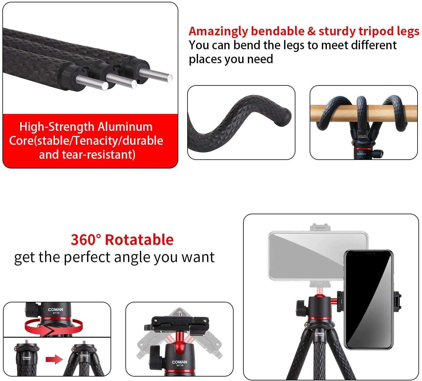 ULANZI MT-11 - HÀNG CHÍNH HÃNG - Chân Tripod bạch tuộc dành cho Máy ảnh và Điện thoại