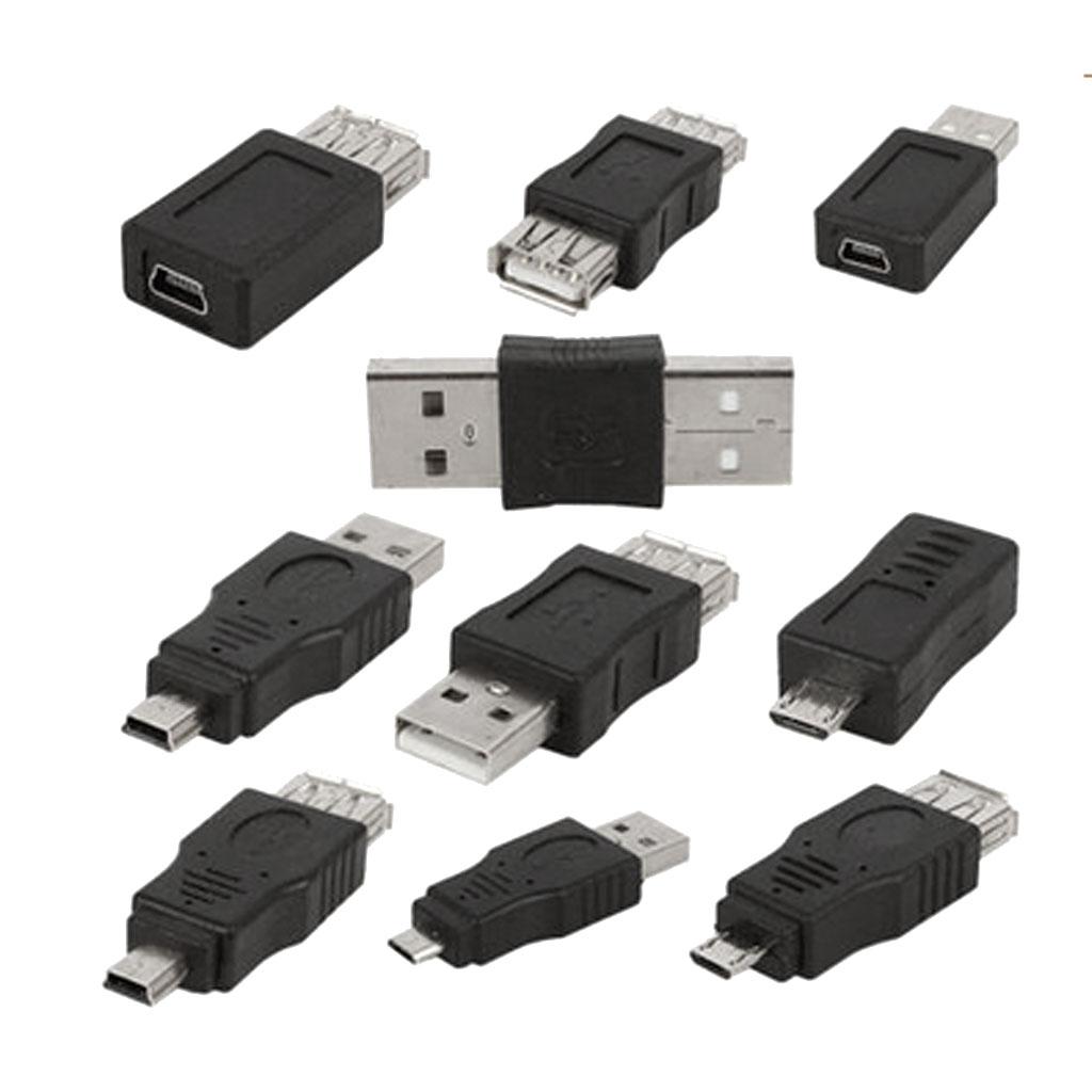 Set of 10 OTG 5pin Mini Changer Adapter Converter USB Male to Female Micro USB