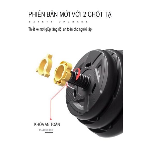 Tạ tay 30KG 2 in 1 kết hợp tạ đẩy (tạ đòn) loại -ta tay tap gymtạ nam nữ tập gym thon tay,dụng cụ tập gym đa năng