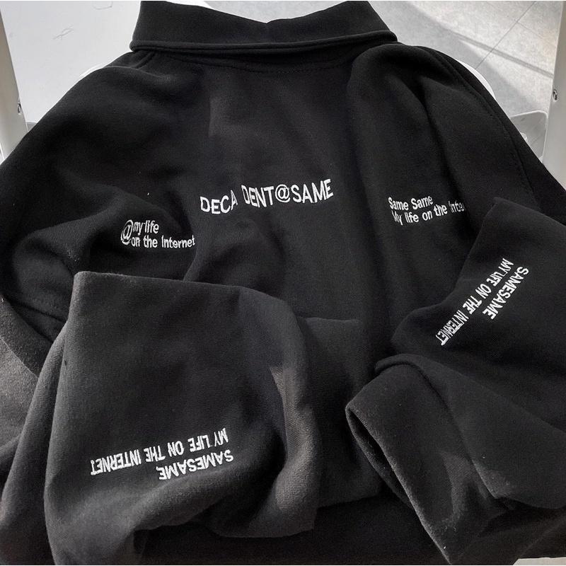 áo sweater SAMES màu đen unisex ảnh thật SSSTore ( nam nữ mặc đều được