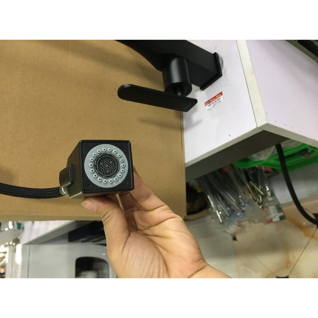 Vòi rút chậu rửa bát nóng lạnh nano đen