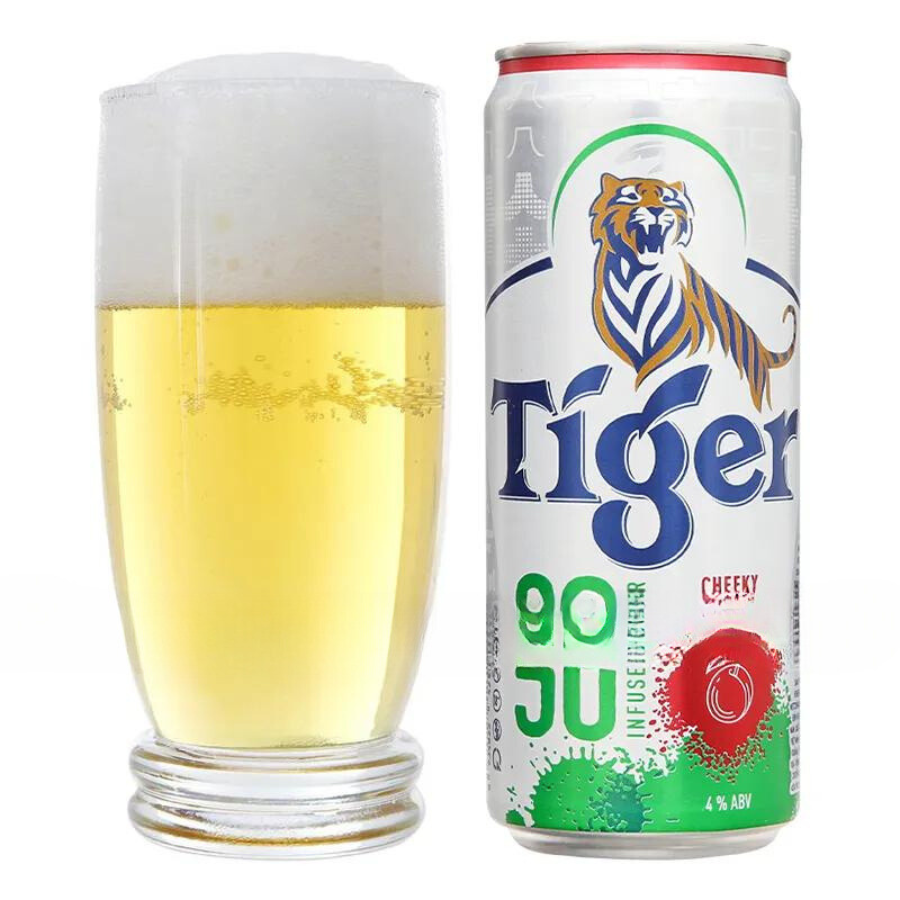 Thùng 20 Lon Bia Tiger Soju Infused Lager Cheeky Plum (vị Soju Mận) 330ml