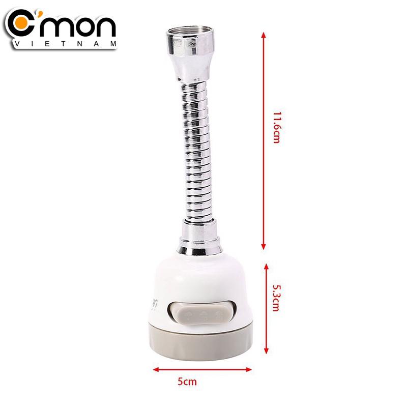 Đầu vòi rửa bát tăng áp điều hướng trục lò xo 17cm xoay 360 độ 3 chế độ nước C'MON DV-04