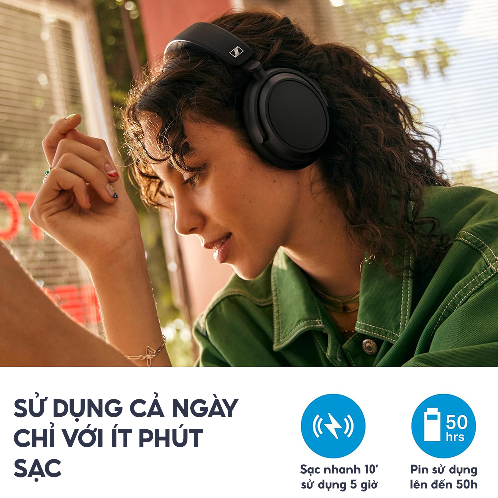 Tai nghe Sennheiser Accentum Plus ANC Tặng kèm bao da - Hàng chính hãng Song Tấn Phân Phối