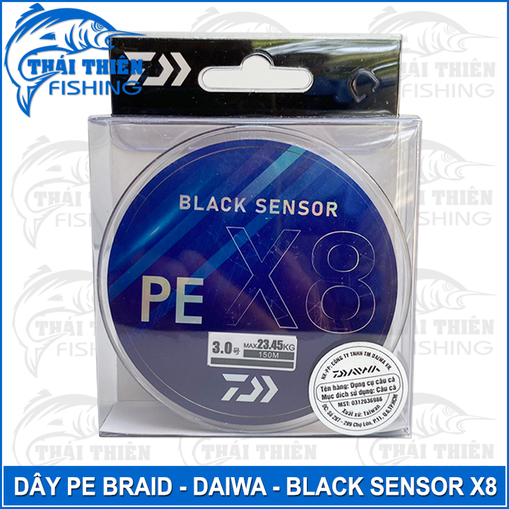 Dây PE Lure X8 Daiwa Black Sensor Thế Hệ Mới Màu Đen Cuộn 150m