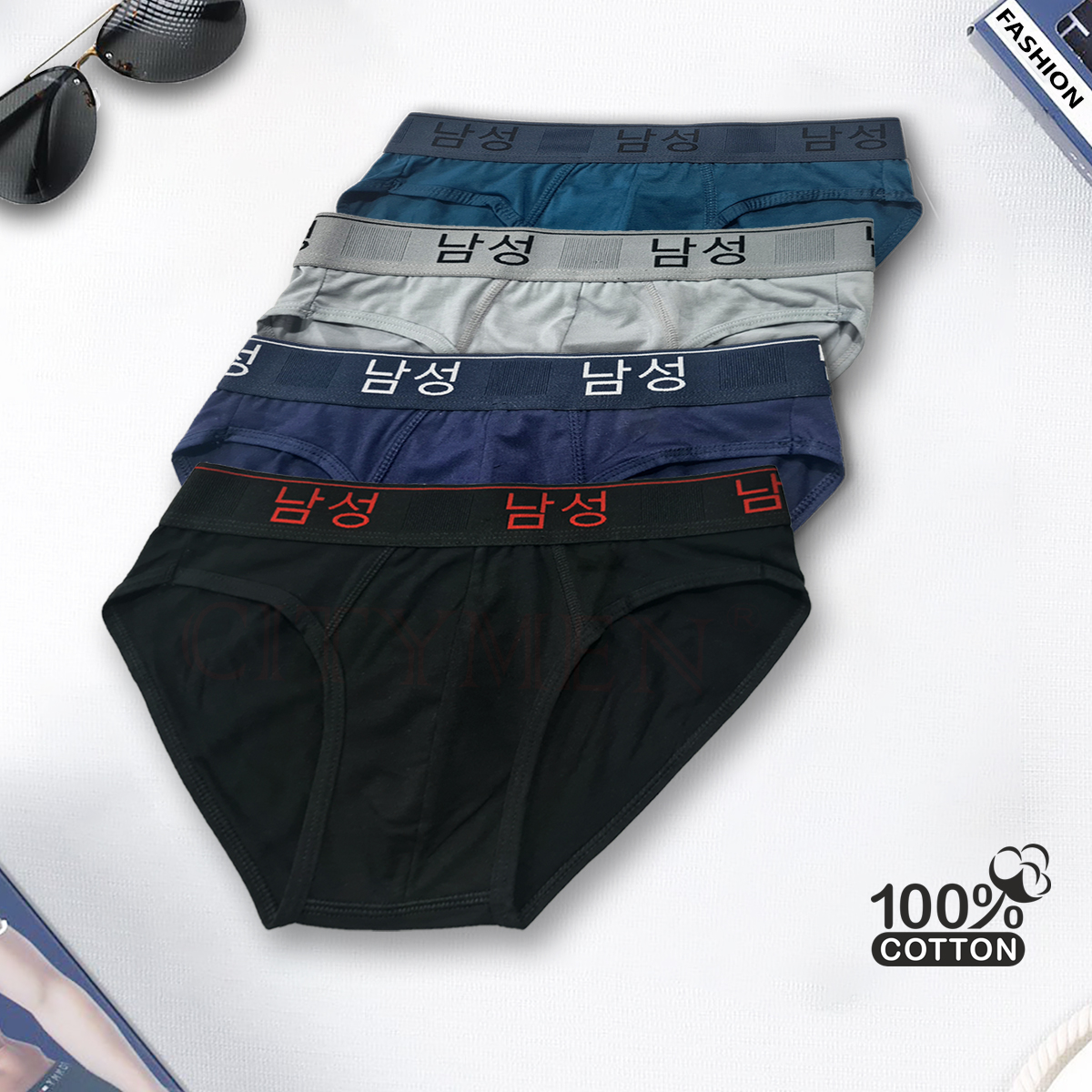 Hộp 5 Quần Lót Nam lưng Hàn Quốc hiệu CITYMEN vải cotton co giãn 4 chiều cao cấp, sịp nam - LMTK-HANAC