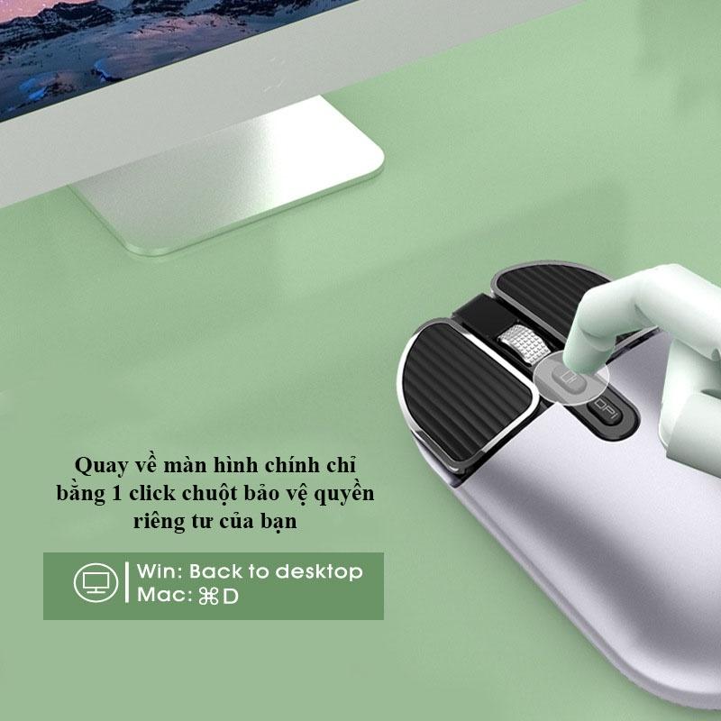 Chuột không dây - Chuột Bluetooth FMOUSE M203 pin sạc siêu mỏng Click chuột slient không tiếng ồn, DPI 1600 - Hàng chính hãng